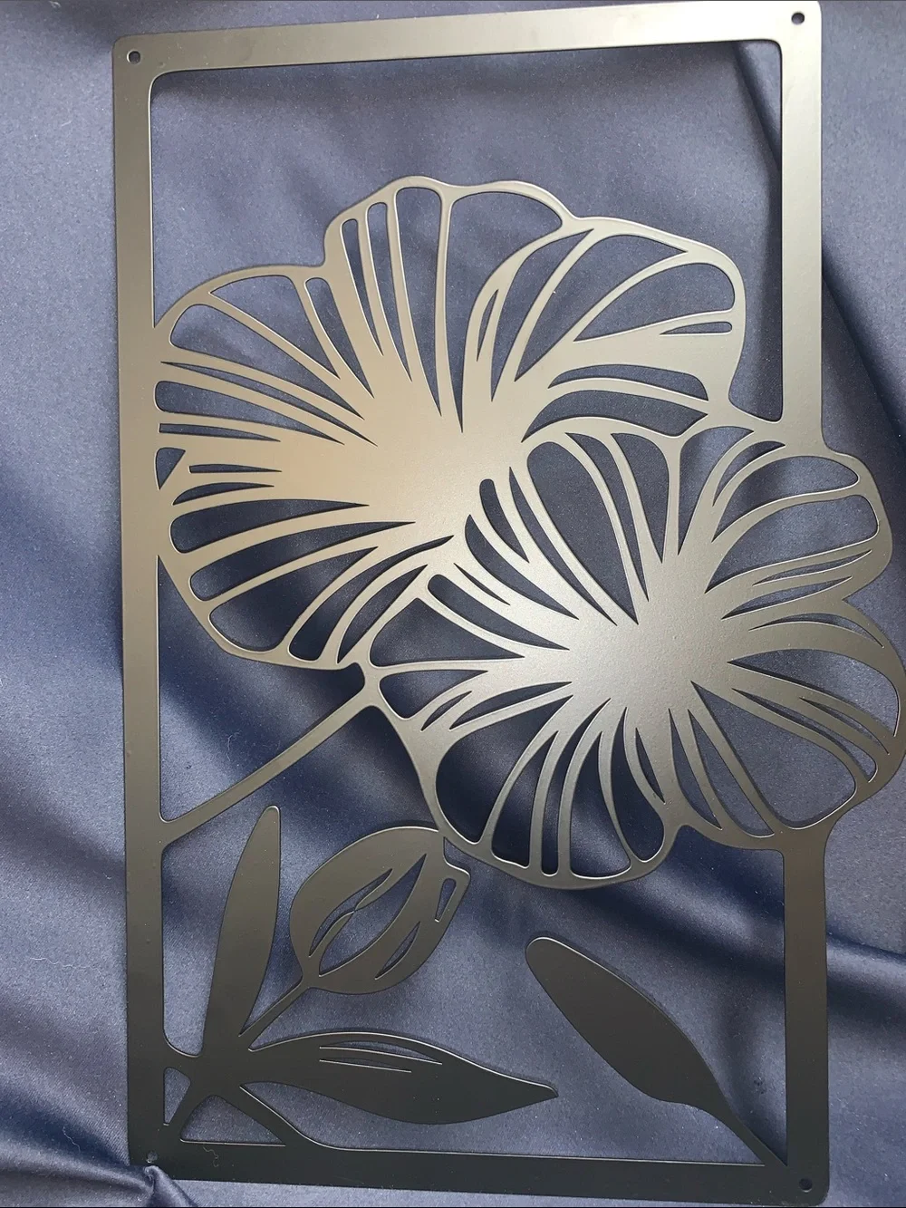 Black Floral Metal Wall Art Set - Home Wall Decor